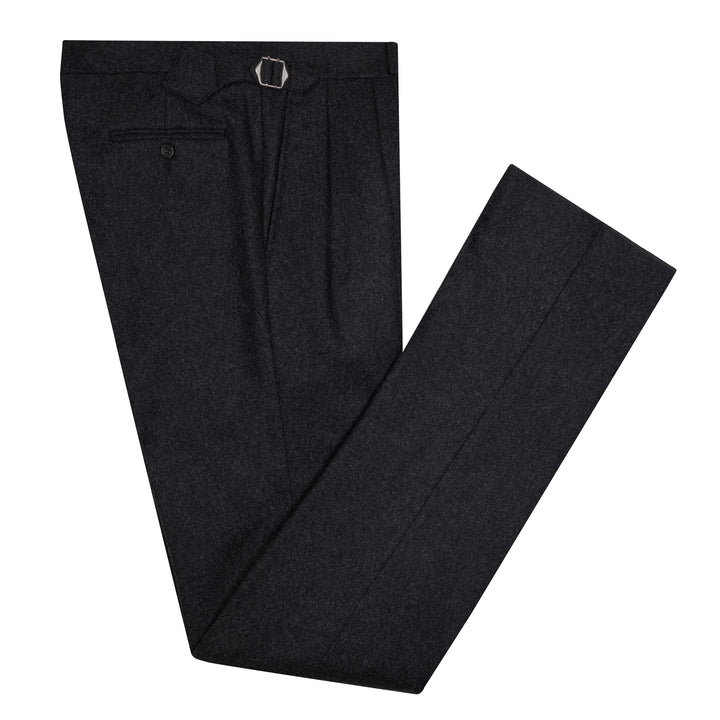 Aleks Heavyweight Charcoal Wool Flannel Trousers