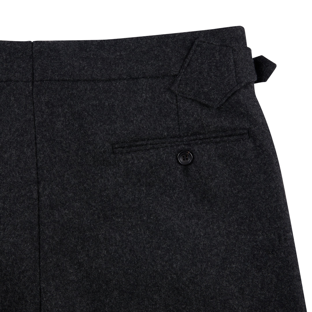 Aleks Heavyweight Charcoal Wool Flannel Trousers