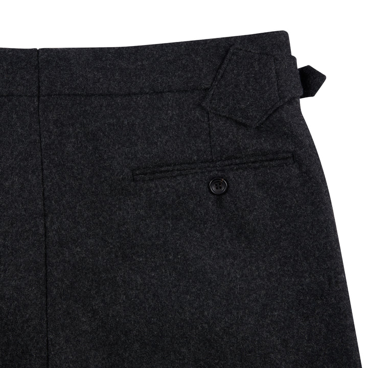 Aleks Heavyweight Charcoal Wool Flannel Trousers
