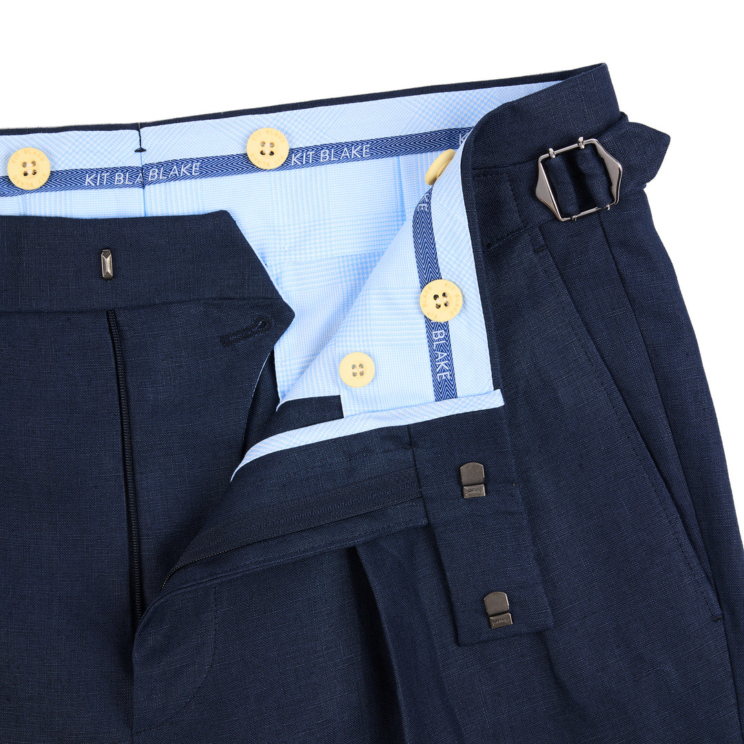 Aleks Navy Linen Trousers