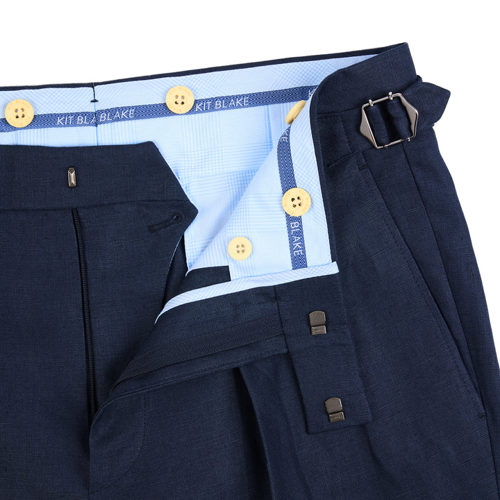 Aleks Navy Linen Trousers