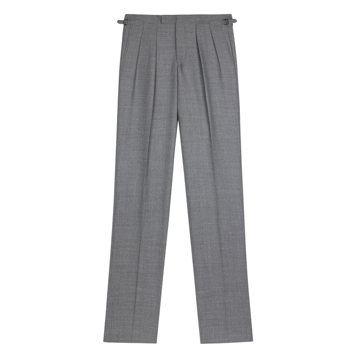 Aleks Light Grey Tropical Wool Trousers