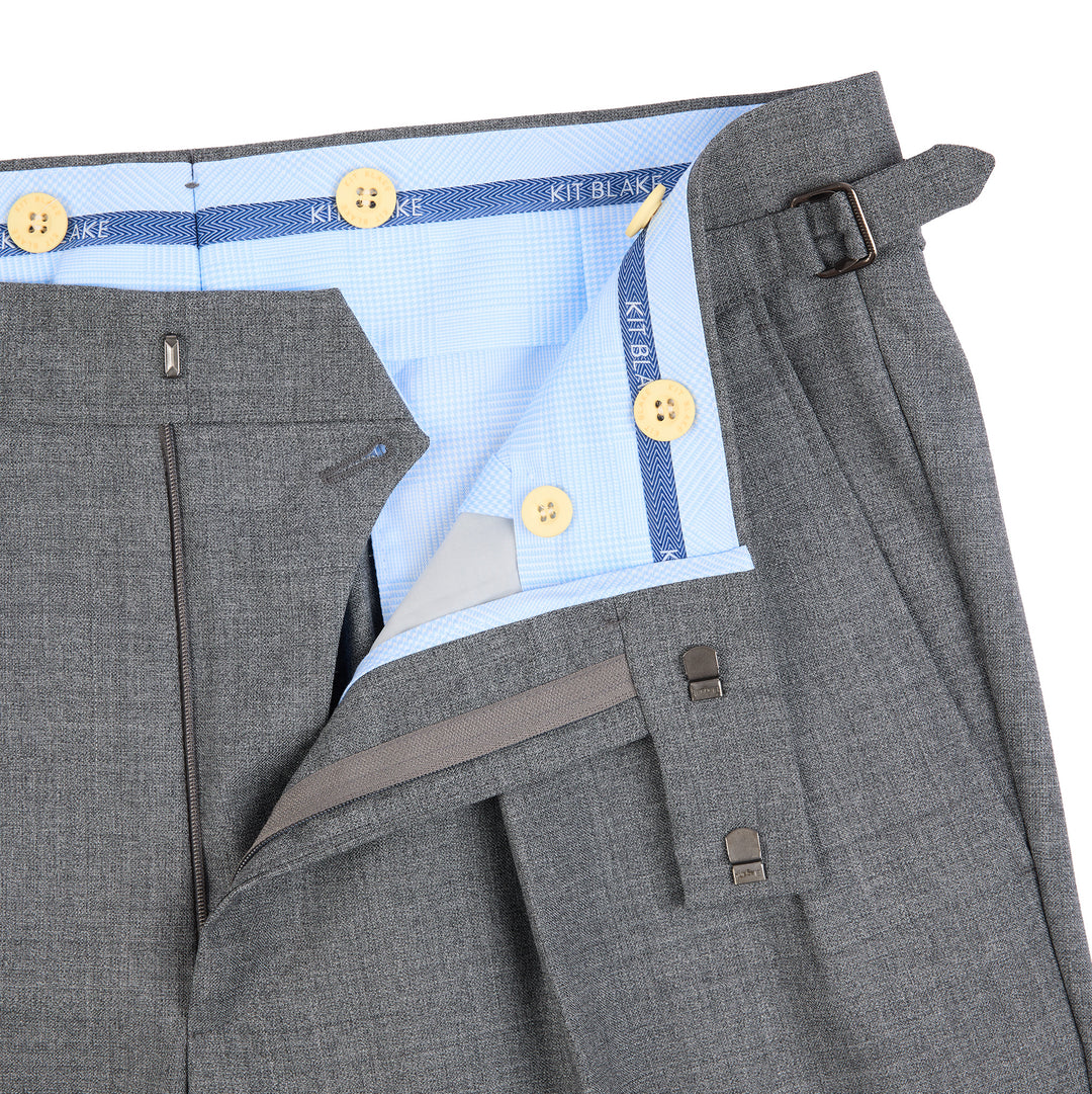 Aleks Light Grey Tropical Wool Trousers