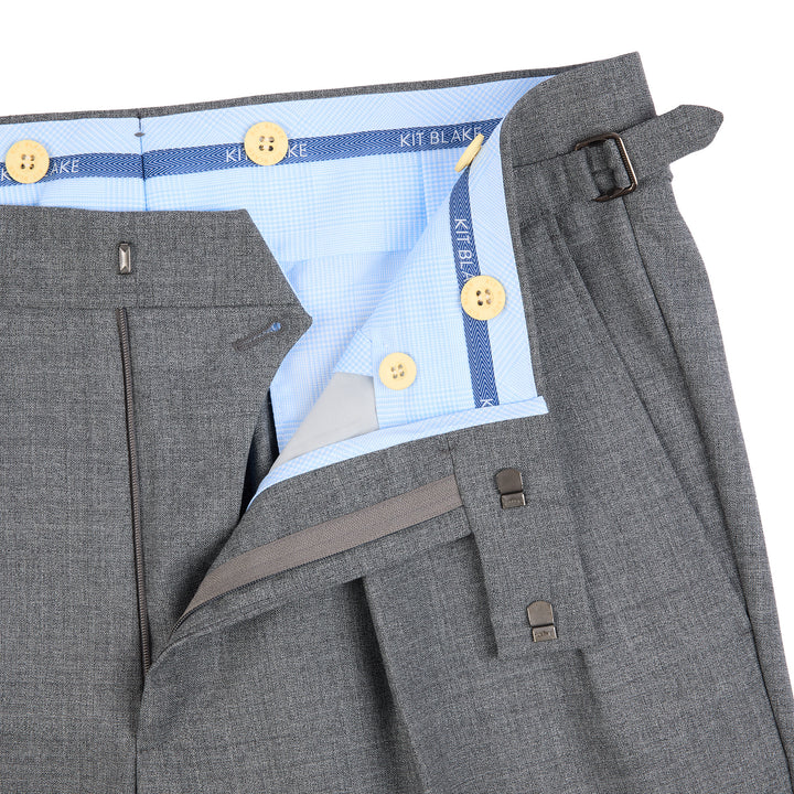 Aleks Light Grey Tropical Wool Trousers