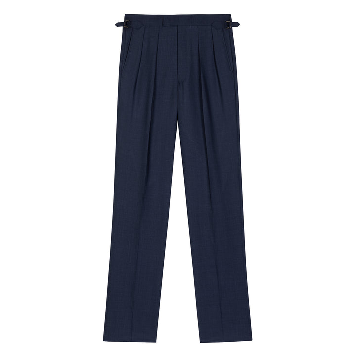 Aleks Navy Tropical Wool Trousers