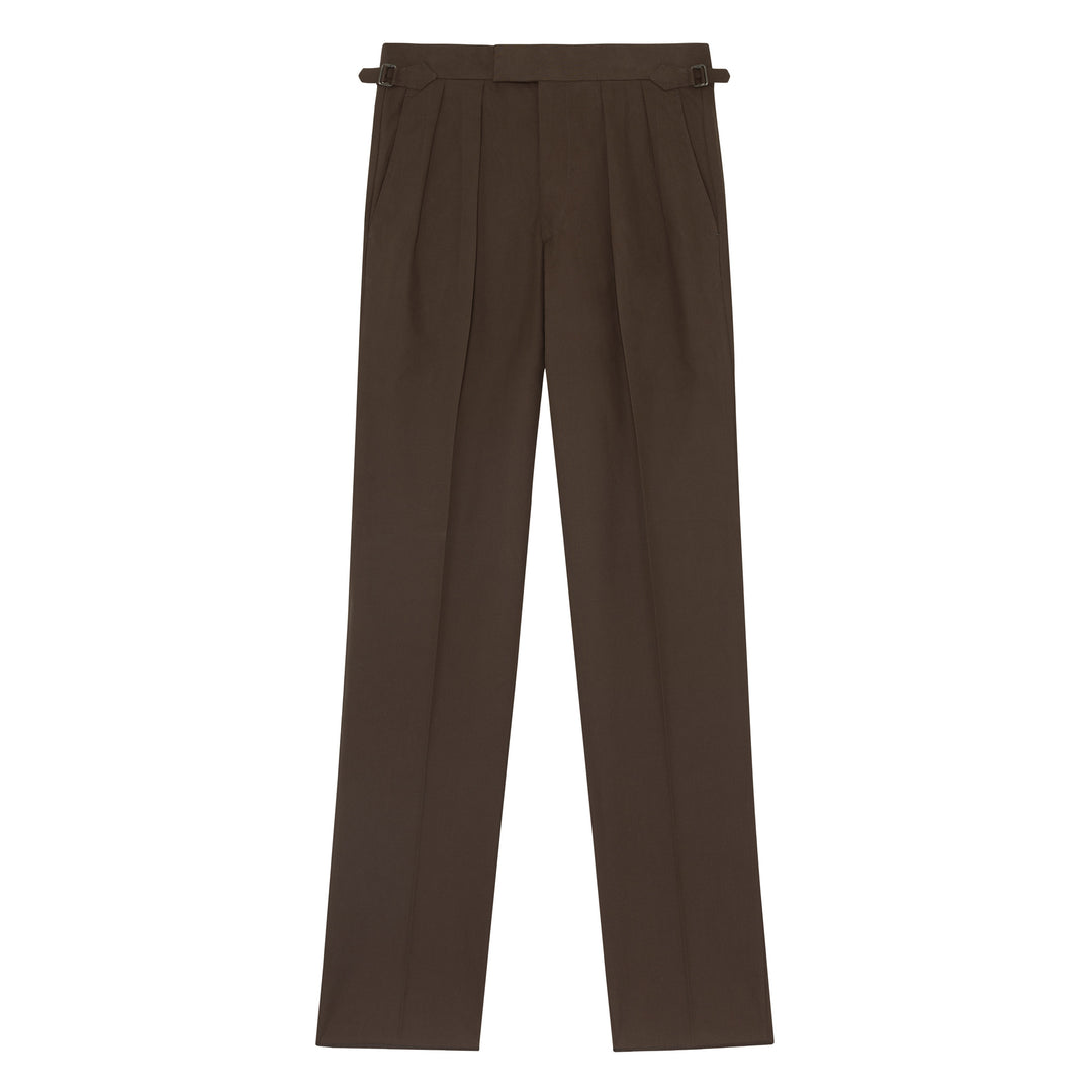 Aleks Dark Brown Cotton Trousers