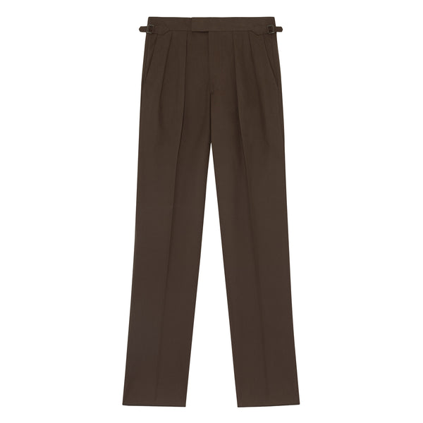 Aleks Dark Brown Cotton Trousers