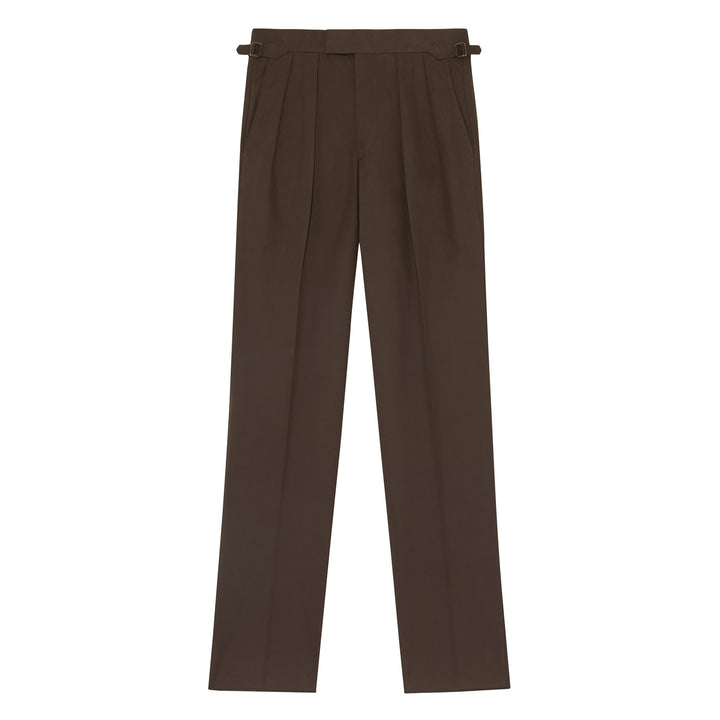 Aleks Dark Brown Cotton Trousers