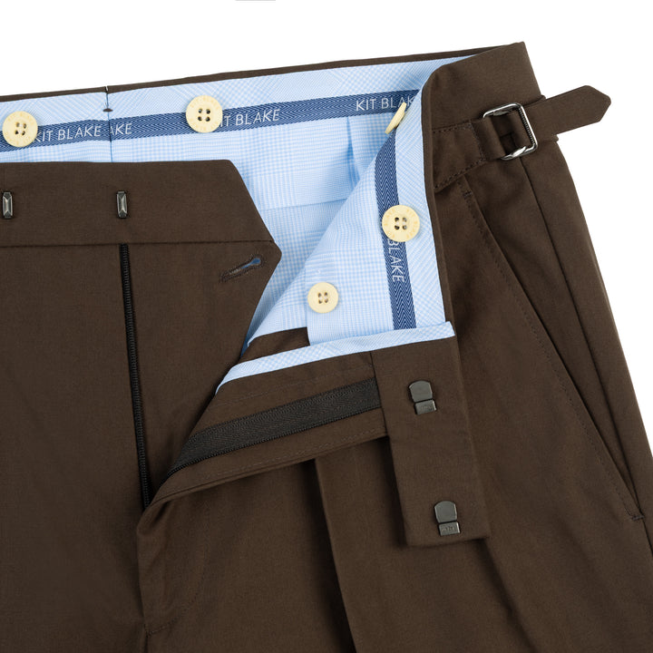 Aleks Dark Brown Cotton Trousers