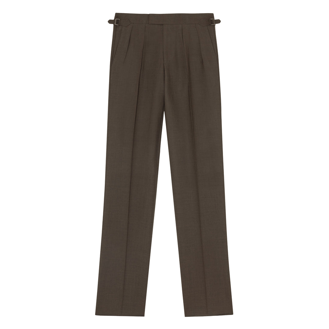 Aleks Brown Fresco Wool Trousers