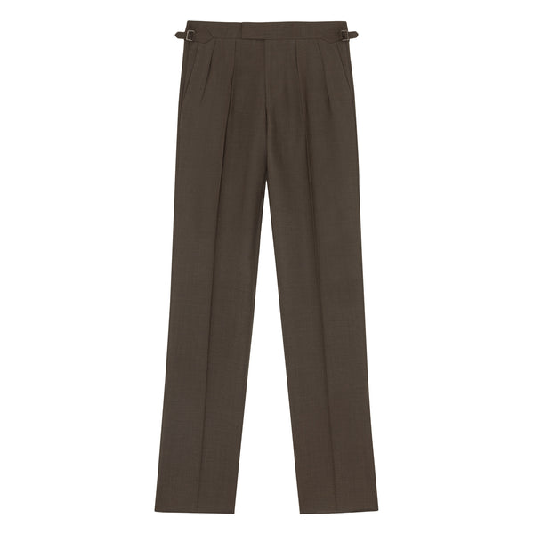 Aleks Brown Fresco Wool Trousers