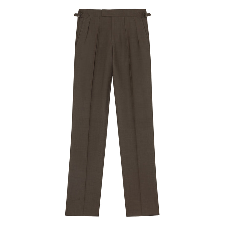 Aleks Brown Fresco Wool Trousers