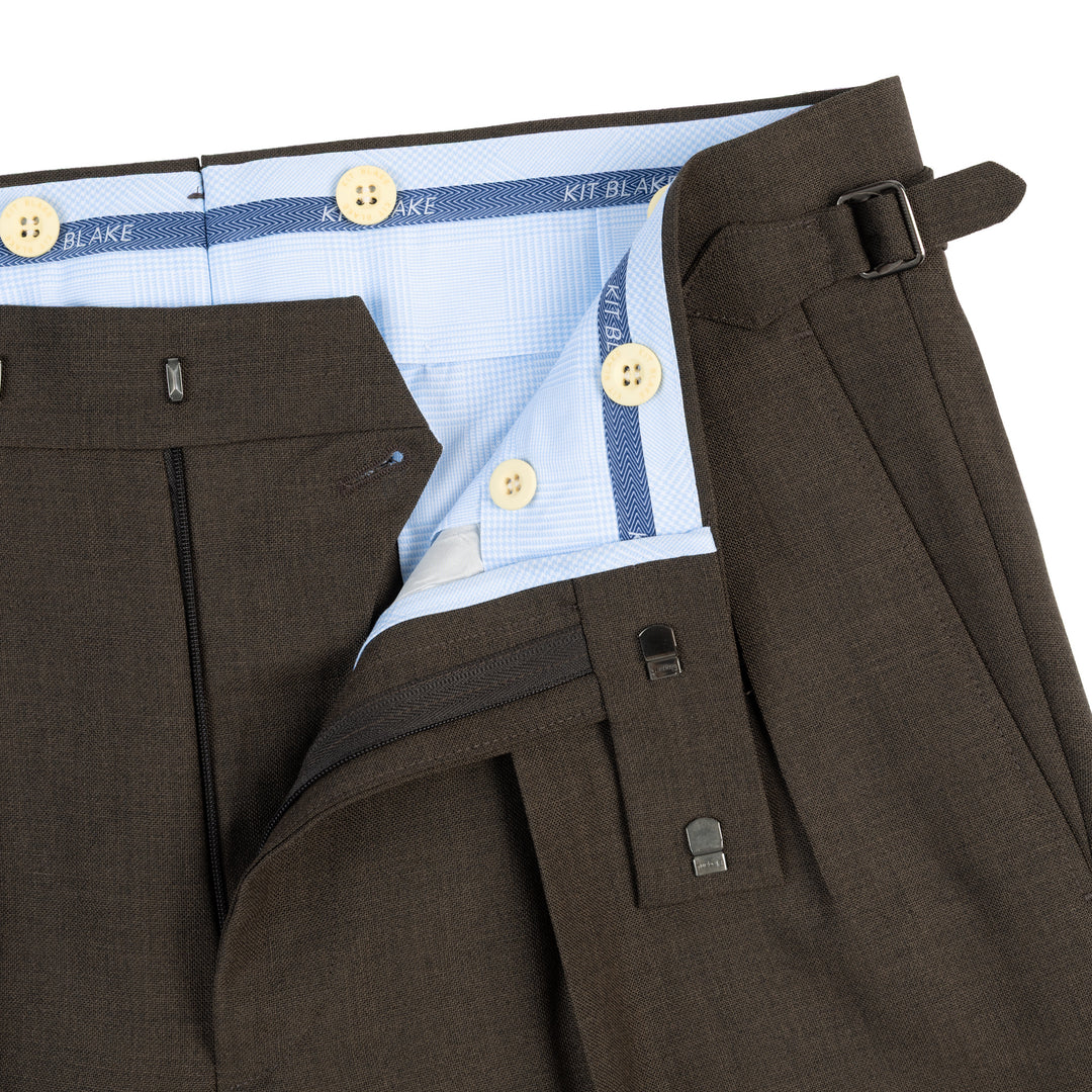 Aleks Brown Fresco Wool Trousers