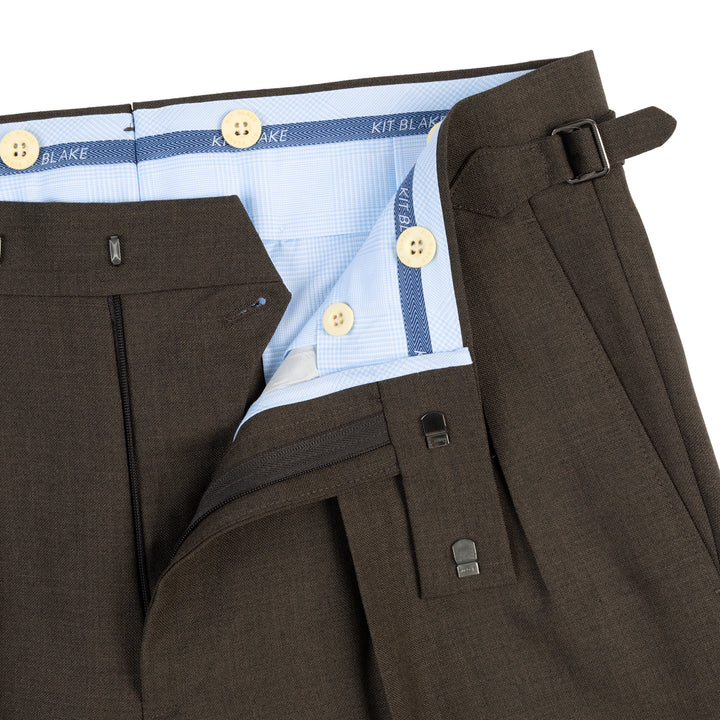 Aleks Brown Fresco Wool Trousers