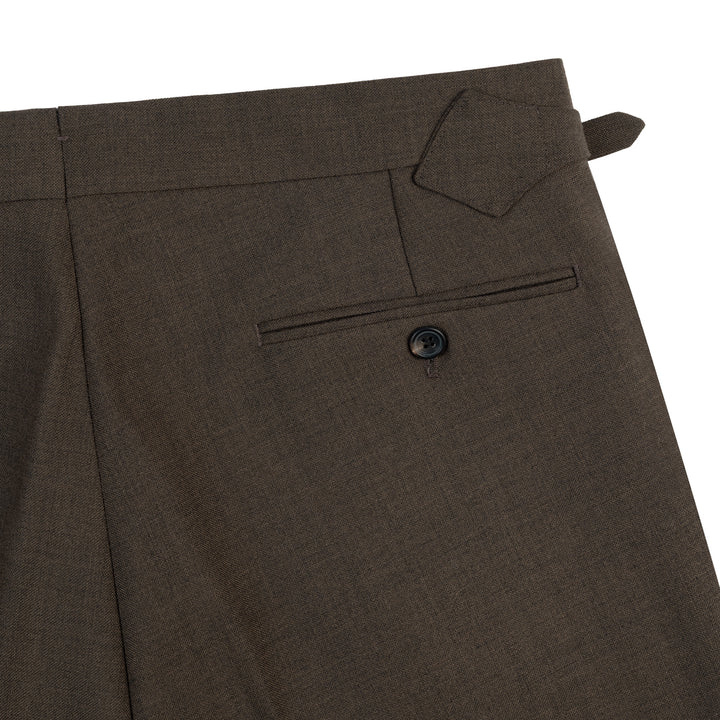 Aleks Brown Fresco Wool Trousers