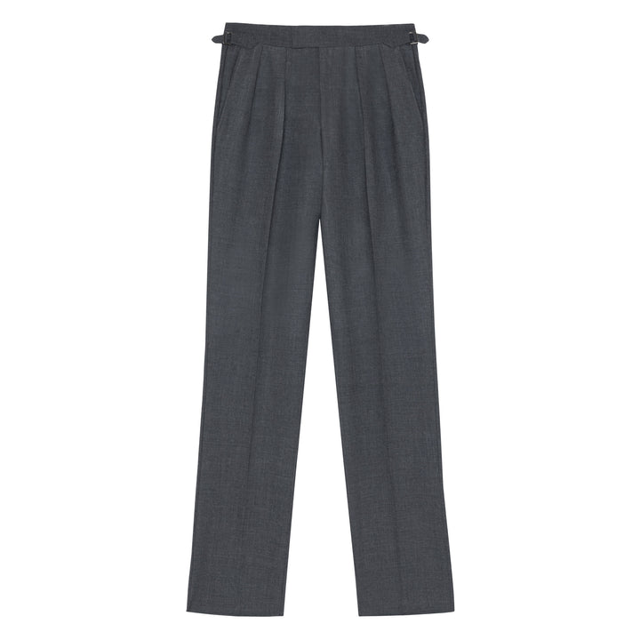 Aleks Mid Grey Fresco Wool Trousers