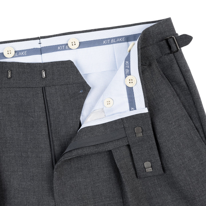 Aleks Mid Grey Fresco Wool Trousers