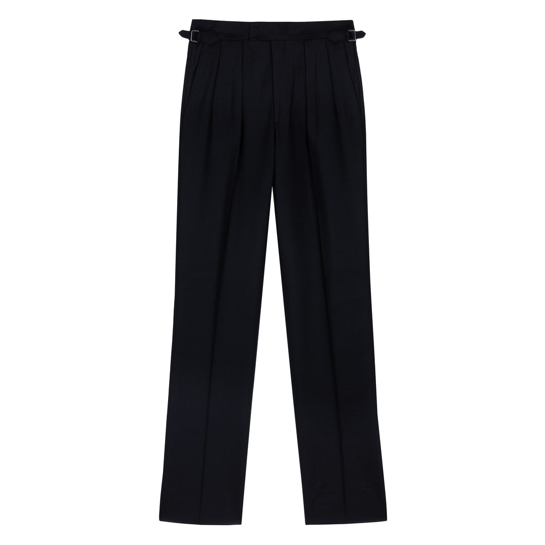 Aleks Black Wool Flannel Trousers