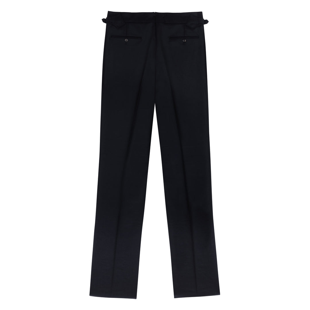 Aleks Black Wool Flannel Trousers