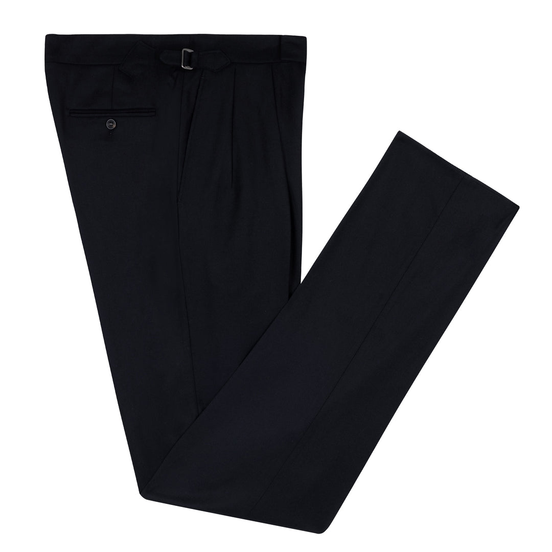 Aleks Black Wool Flannel Trousers
