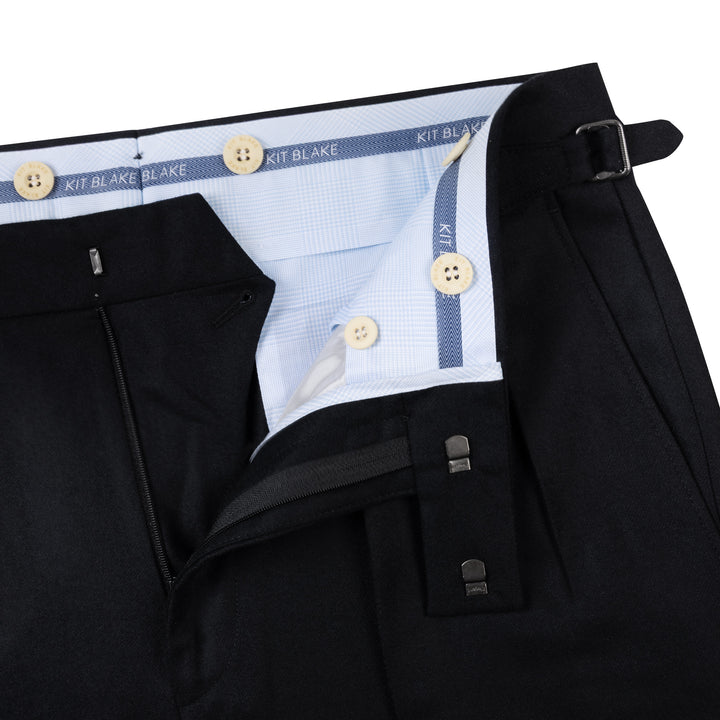 Aleks Black Wool Flannel Trousers