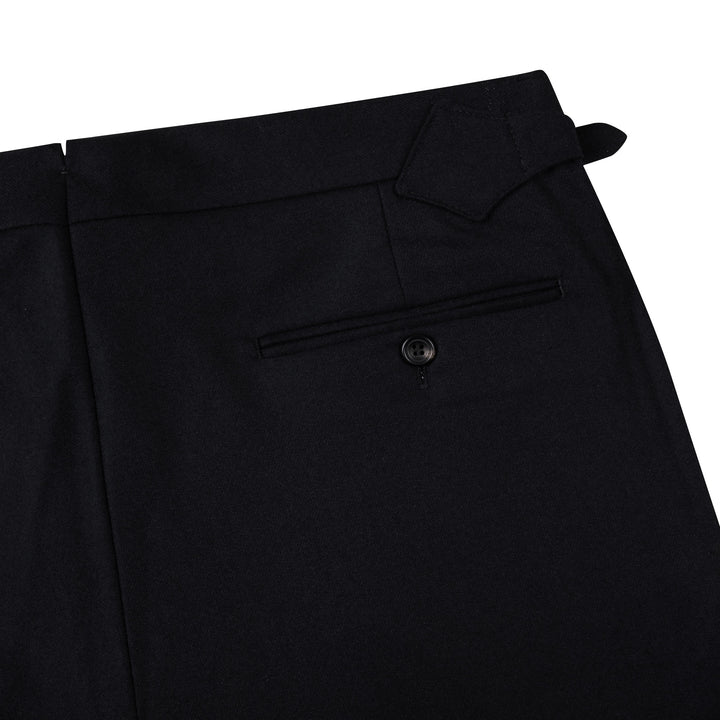 Aleks Black Wool Flannel Trousers