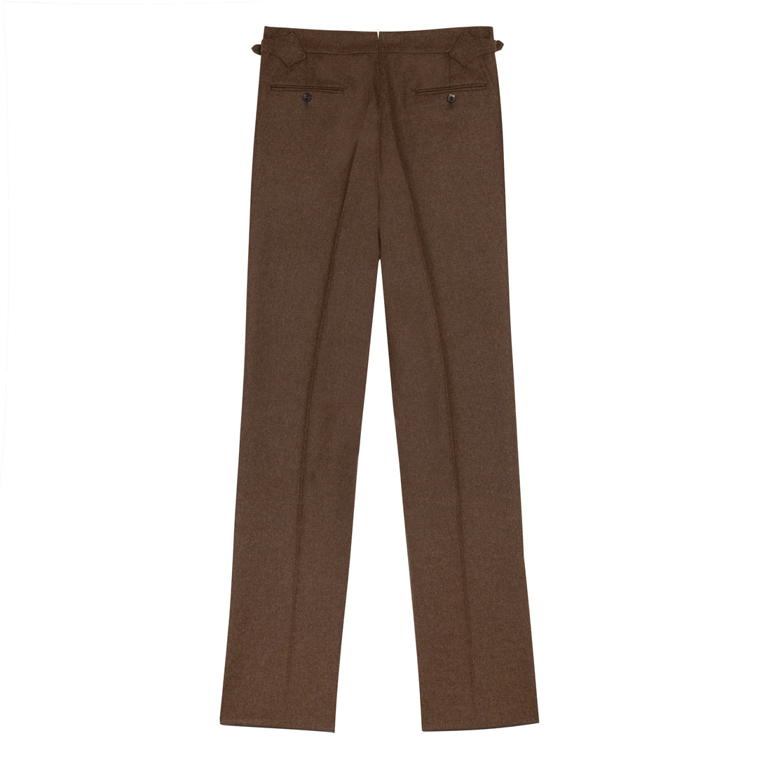 Aleks Brown Fox Brothers Wool Flannel Trousers