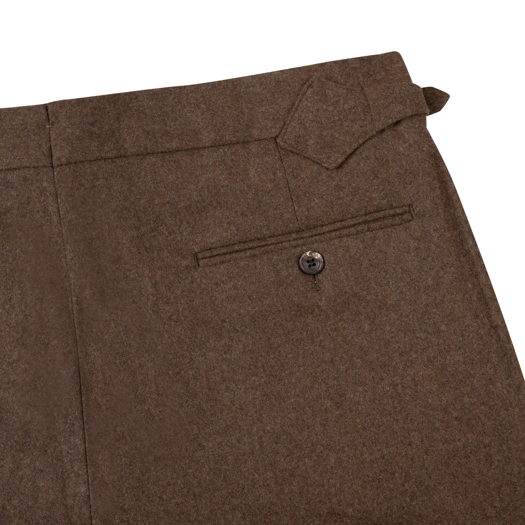 Aleks Brown Fox Brothers Wool Flannel Trousers
