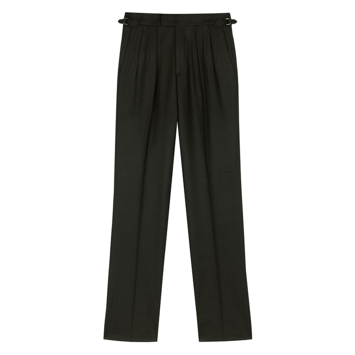 Aleks Olive Fox Brothers & Permanent Style Wool Flannel Trousers