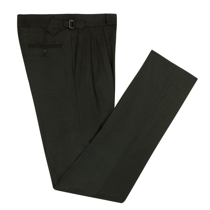 Aleks Olive Fox Brothers & Permanent Style Wool Flannel Trousers