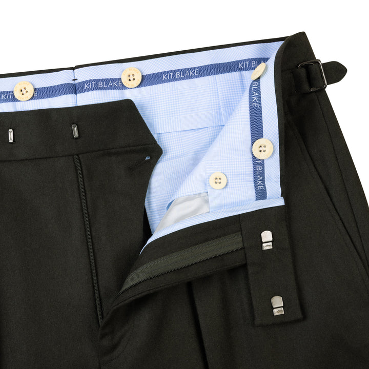 Aleks Olive Fox Brothers & Permanent Style Wool Flannel Trousers