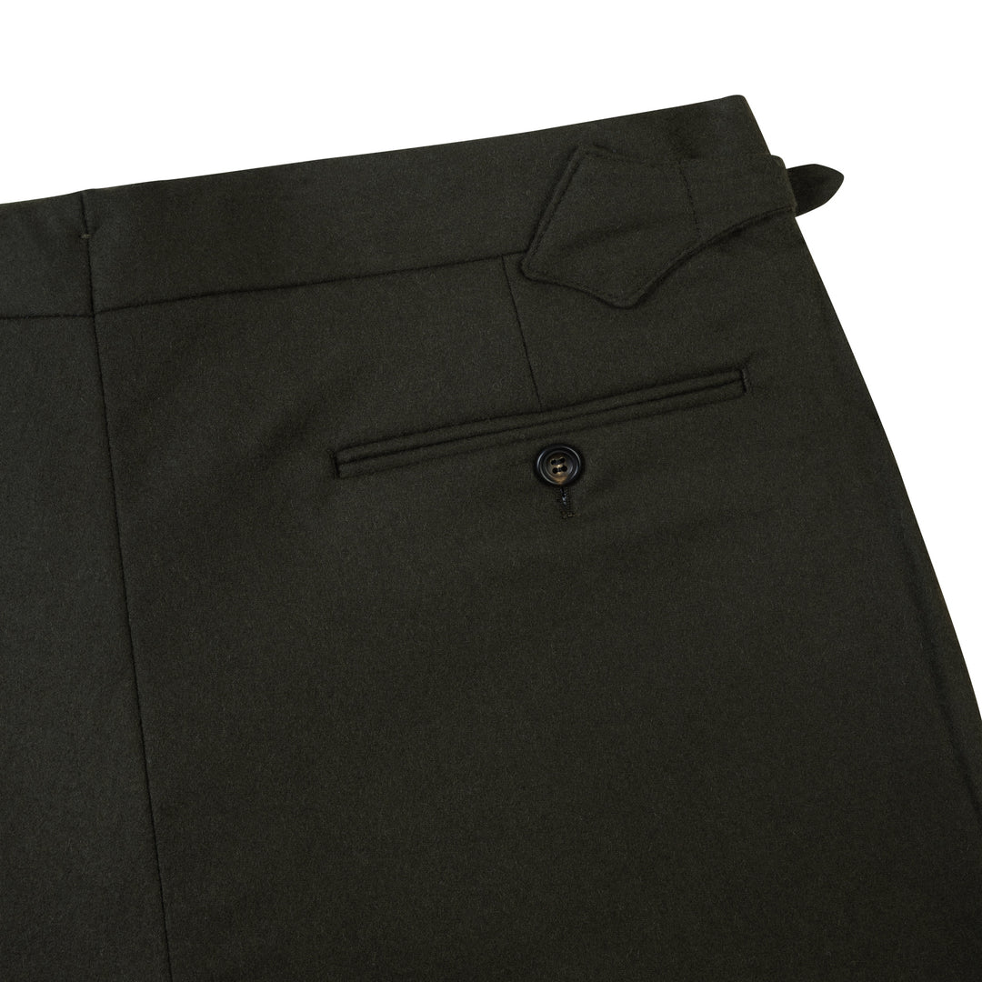 Aleks Olive Fox Brothers & Permanent Style Wool Flannel Trousers