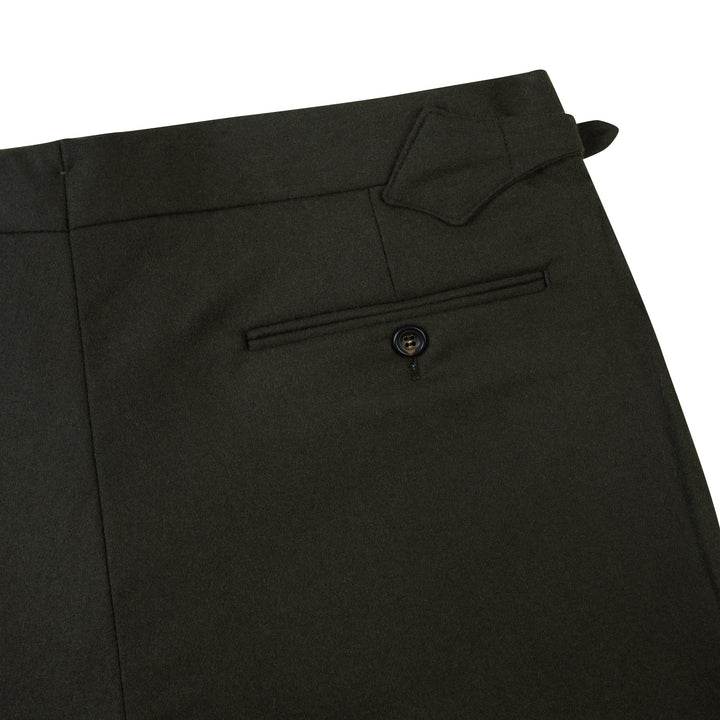 Aleks Olive Fox Brothers & Permanent Style Wool Flannel Trousers