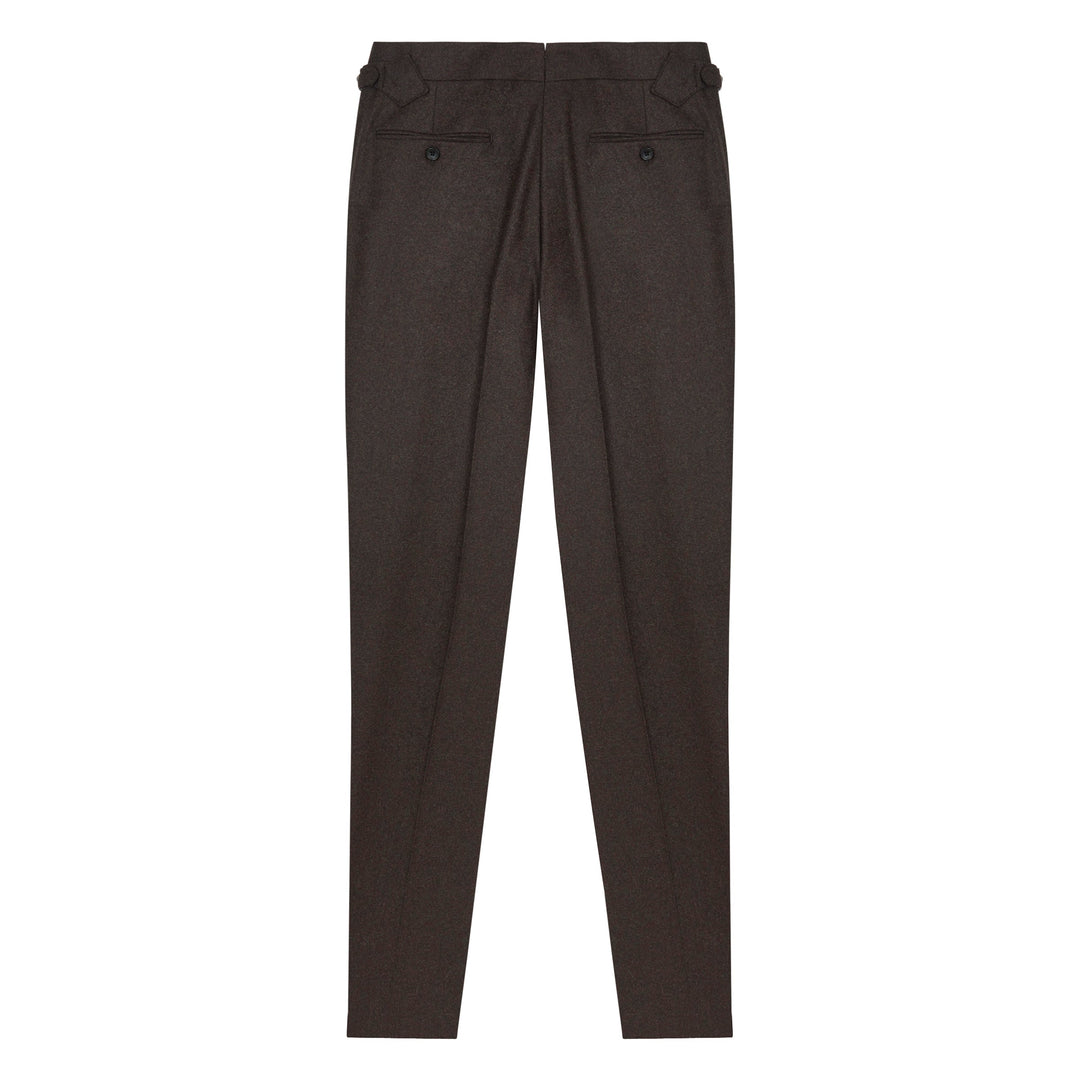 Delon Brown Wool Flannel Trousers