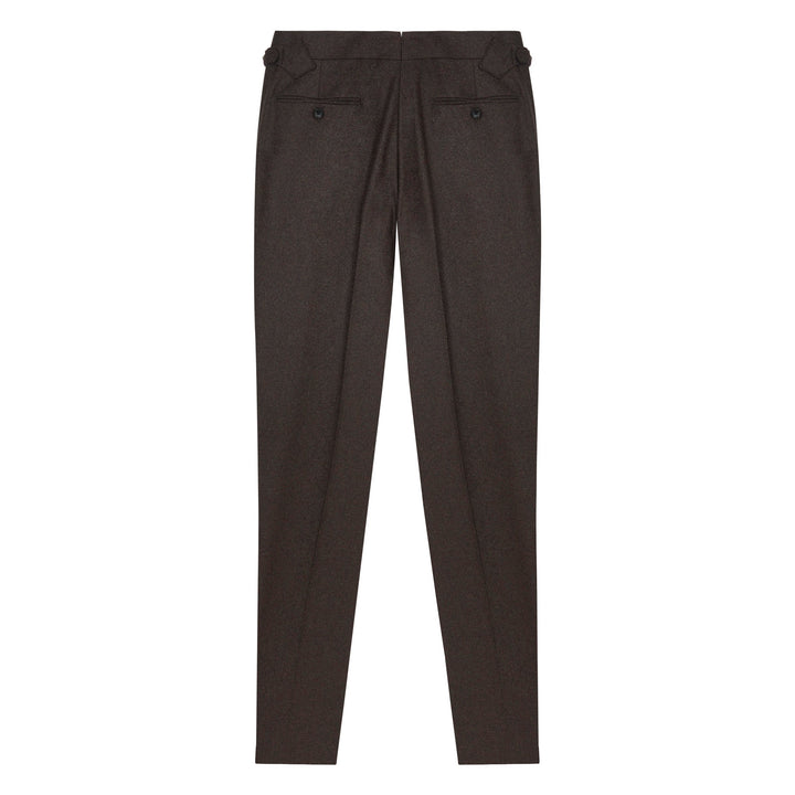 Delon Brown Wool Flannel Trousers