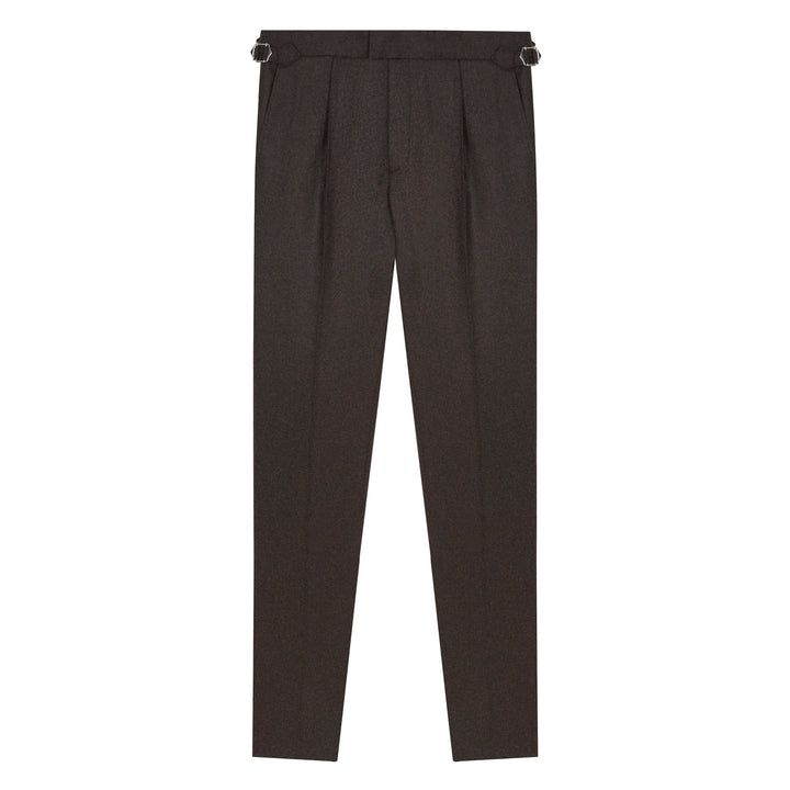 Delon Brown Wool Flannel Trousers