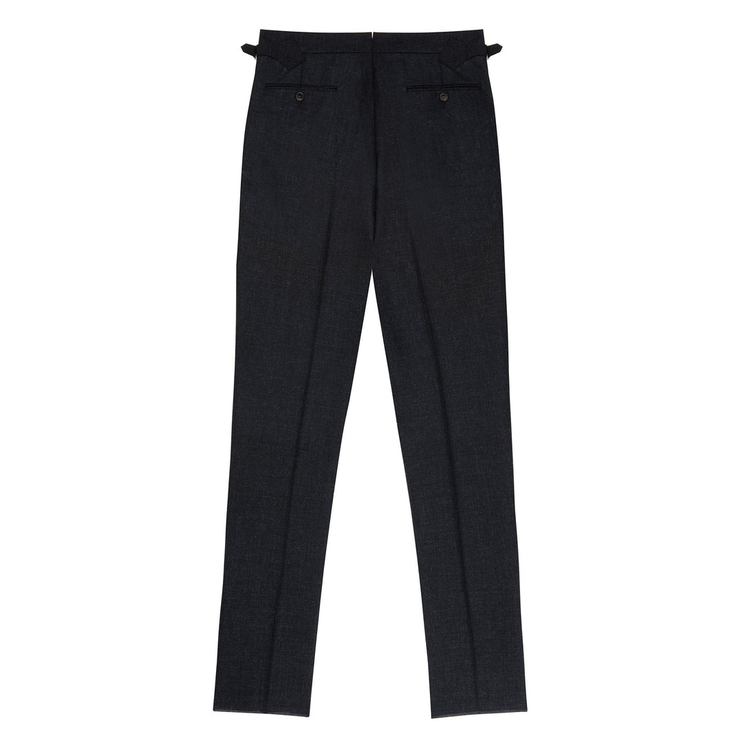 Delon Dark Grey Fresco Wool Trousers-Kit Blake-Savile Row Inspired