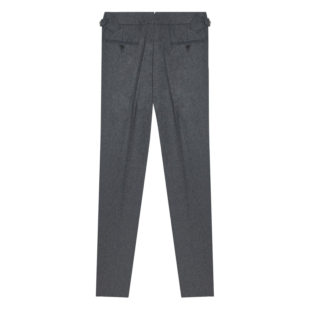 Delon Dark Grey Wool Flannel Trousers