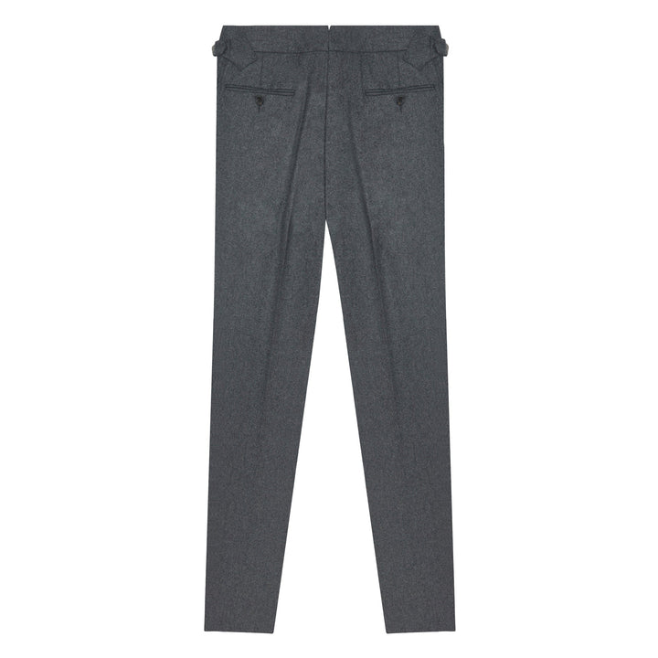 Delon Dark Grey Wool Flannel Trousers