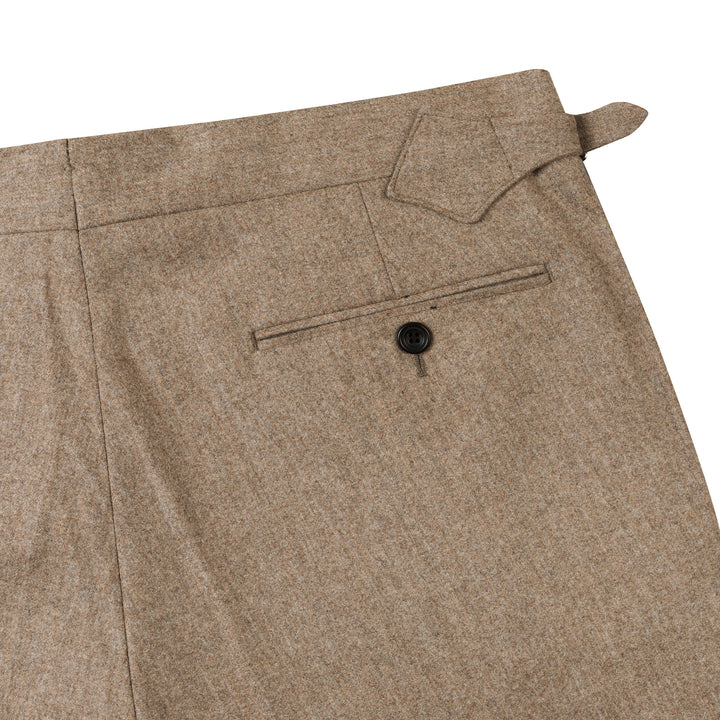 Delon Fawn Wool Flannel Trousers-Kit Blake