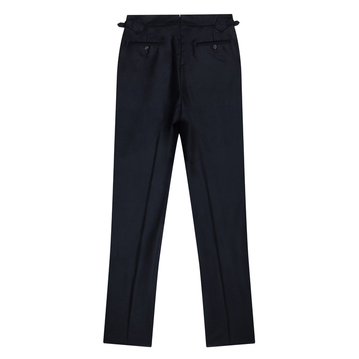 Delon Black Wool Flannel Trousers