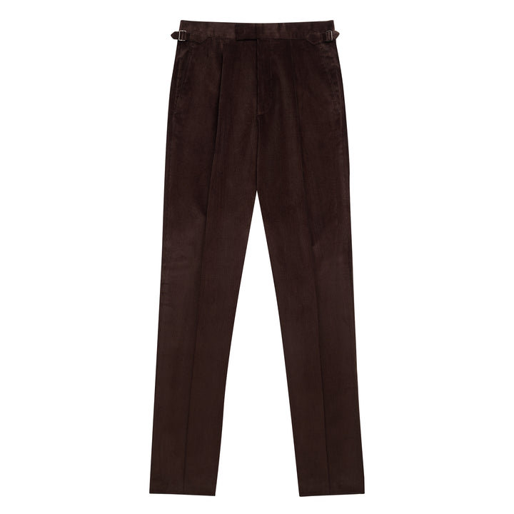 Delon Brown Cotton Corduroy Trousers