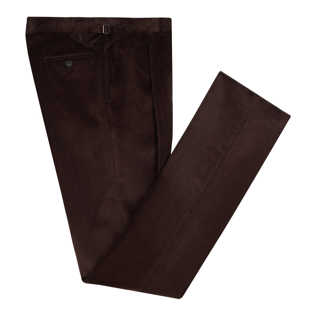 Delon Brown Cotton Corduroy Trousers