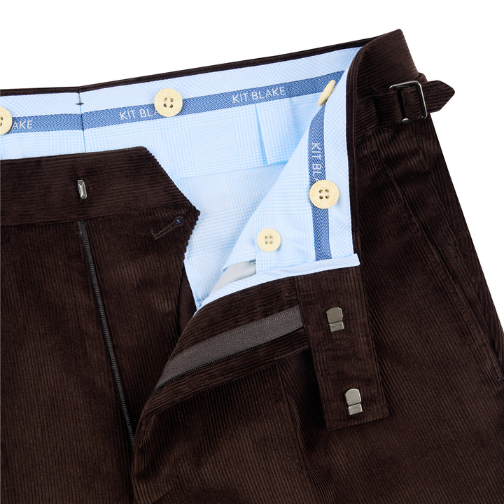 Delon Brown Cotton Corduroy Trousers