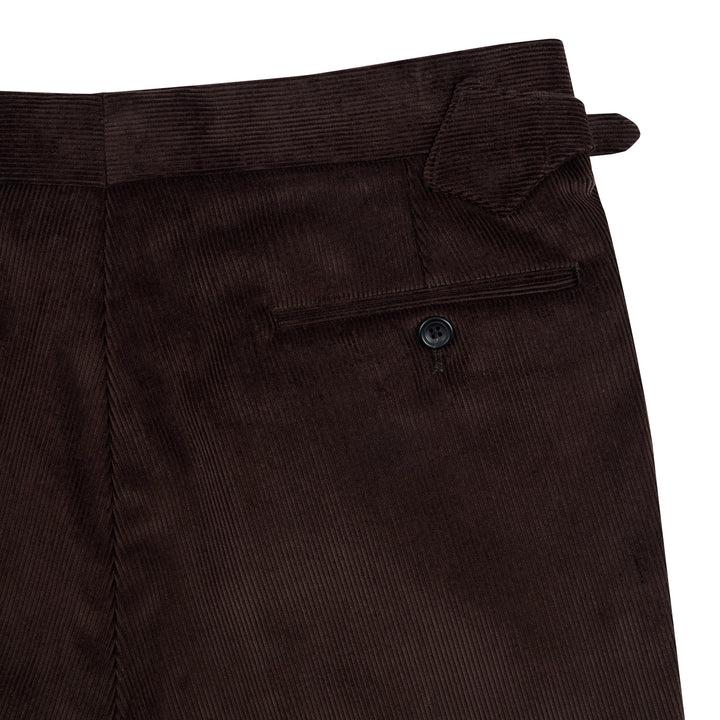 Delon Brown Cotton Corduroy Trousers