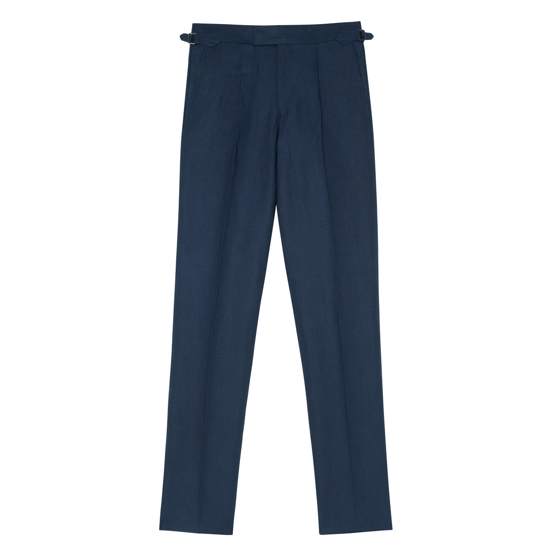 Delon Navy Linen Trousers