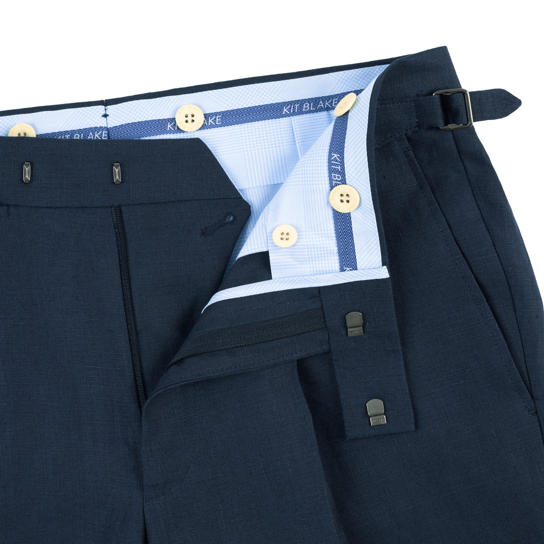 Delon Navy Linen Trousers