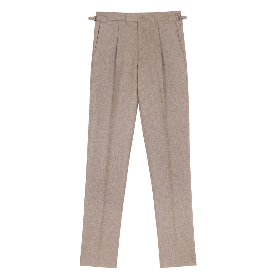 Delon Fawn Wool Flannel Trousers