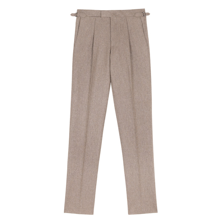 Delon Fawn Wool Flannel Trousers