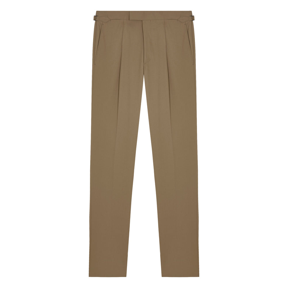 Duke Beige Heavy Cotton Twill trousers-Kit Blake-savilerowtrousers